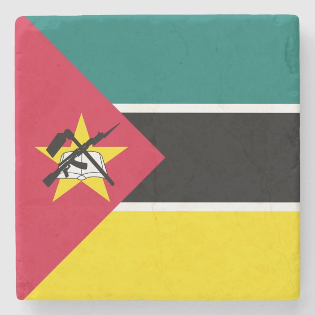 Posavasos De Piedra Bandera de Mozambique (Anverso)
