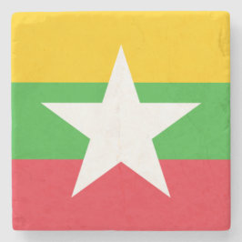 Posavasos De Piedra Bandera de Myanmar (Birmania)