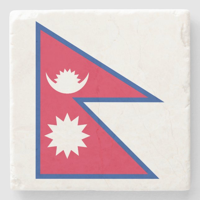 Posavasos De Piedra Bandera de Nepal (Anverso)