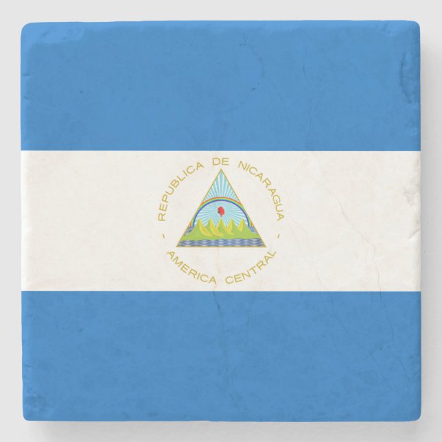 Posavasos De Piedra Bandera de Nicaragua (Anverso)