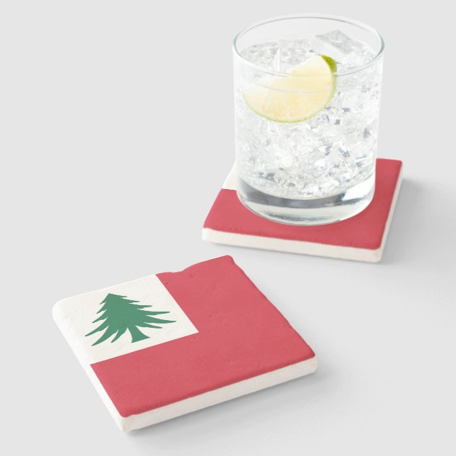 Posavasos De Piedra Bandera de Nueva Inglaterra (Lateral)