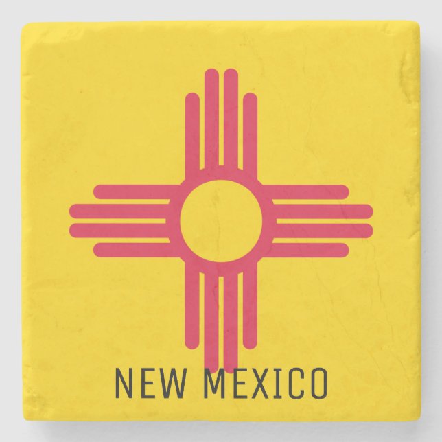 Posavasos De Piedra Bandera de Nuevo México (Anverso)