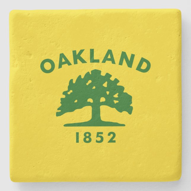 Posavasos De Piedra Bandera de Oakland (California) (Anverso)