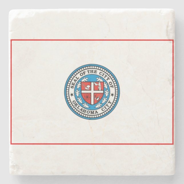 Posavasos De Piedra Bandera de Oklahoma City (Oklahoma) (Anverso)