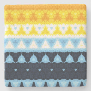 Posavasos De Piedra Bandera de orgullo Boho Groovy Geométrico Abstract