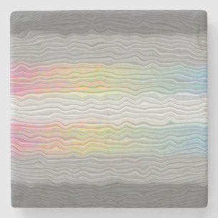 Posavasos De Piedra Bandera de Orgullo Demifluid Abstracta Trippy Boho