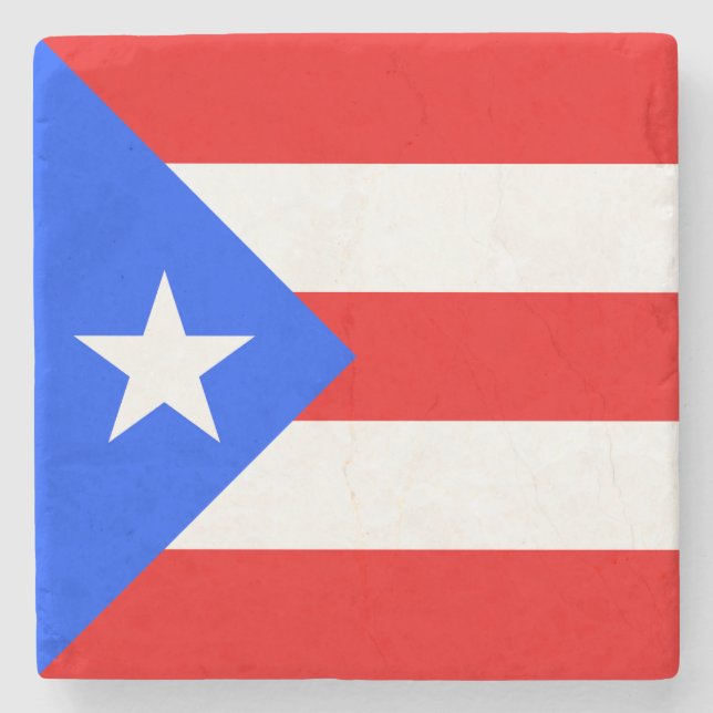 Posavasos De Piedra Bandera de Puerto Rico (Anverso)