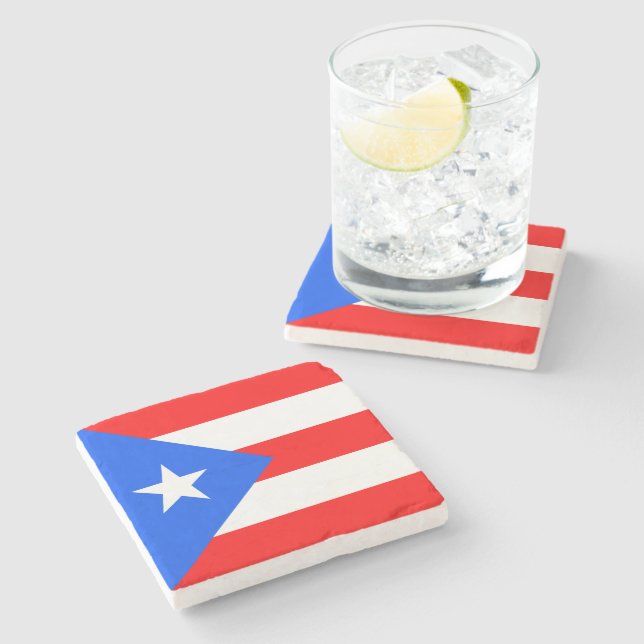 Posavasos De Piedra Bandera de Puerto Rico (Lateral)