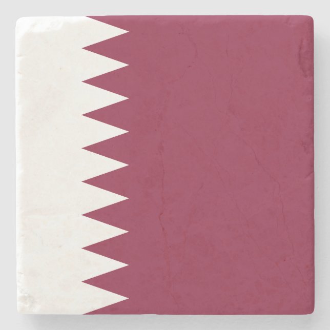 Posavasos De Piedra Bandera de Qatar (Anverso)