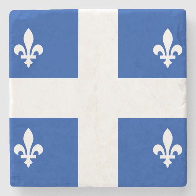 Posavasos De Piedra Bandera de Quebec (Anverso)