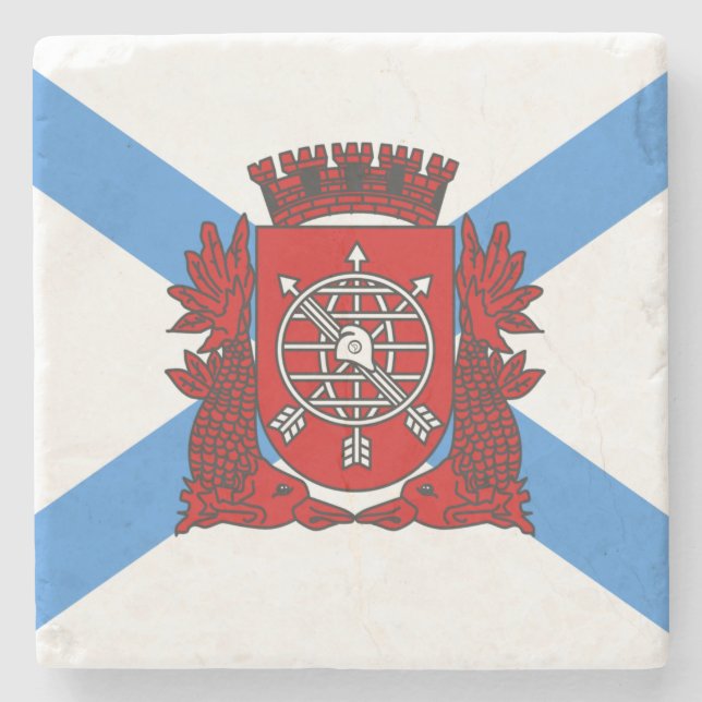 Posavasos De Piedra Bandera de Río de Janeiro (Brasil) (Anverso)
