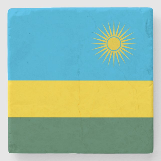 Posavasos De Piedra Bandera de Ruanda (Anverso)