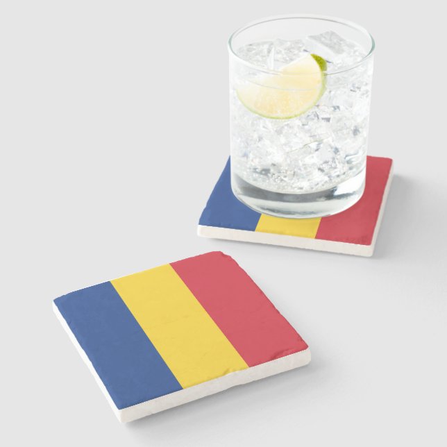 Posavasos De Piedra Bandera de Rumania patriótica rumana (Lateral)