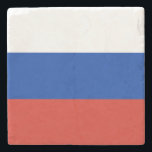 Posavasos De Piedra Bandera de Rusia<br><div class="desc">Bandera patriótica de Rusia.</div>