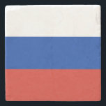 Posavasos De Piedra Bandera de Rusia<br><div class="desc">Bandera patriótica de Rusia.</div>