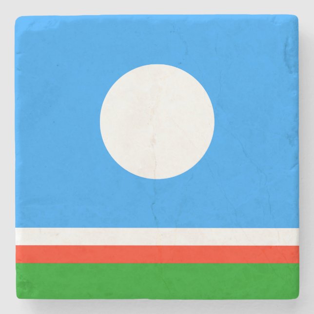 Posavasos De Piedra Bandera de Sakha (Anverso)
