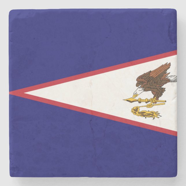 Posavasos De Piedra Bandera de Samoa Americana (Anverso)