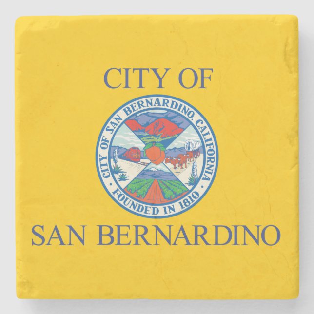 Posavasos De Piedra Bandera de San Bernardino (California) (Anverso)