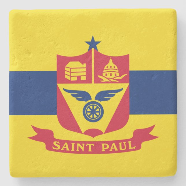 Posavasos De Piedra Bandera de San Pablo (Minnesota) (Anverso)