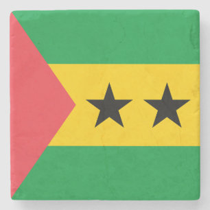 Posavasos De Piedra Bandera de Santo Tomé y Príncipe