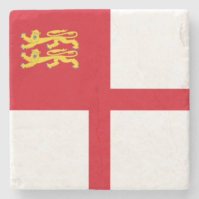 Posavasos De Piedra Bandera de Sark (Anverso)