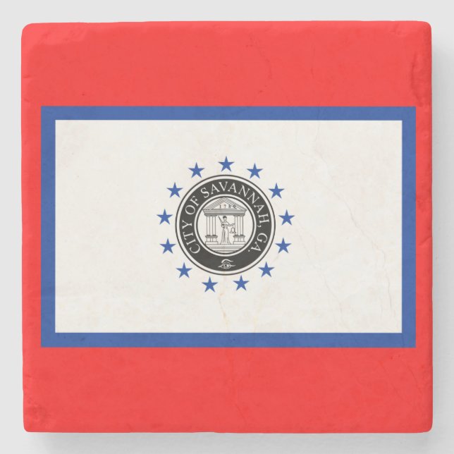 Posavasos De Piedra Bandera de Savannah (Georgia) (Anverso)