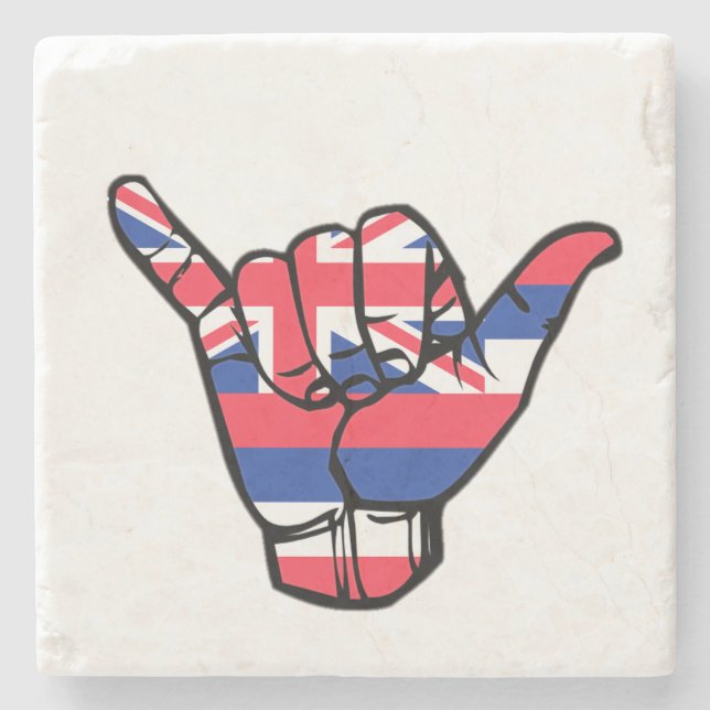 Posavasos De Piedra Bandera de Shaka Hawaii (Anverso)