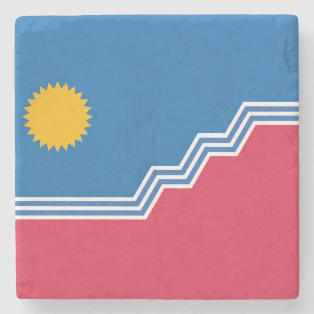 Posavasos De Piedra Bandera de Sioux Falls (Dakota del Sur) (Anverso)