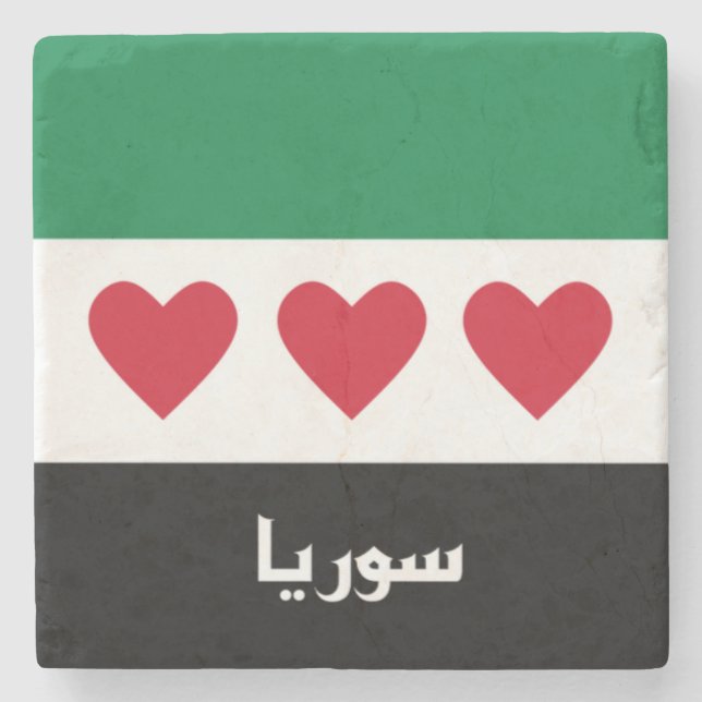 Posavasos De Piedra Bandera de Siria (Anverso)