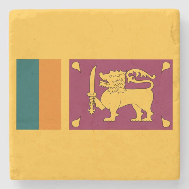 Posavasos De Piedra Bandera de Sri Lanka (Anverso)