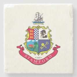 Posavasos De Piedra Bandera de Stamford (Connecticut)