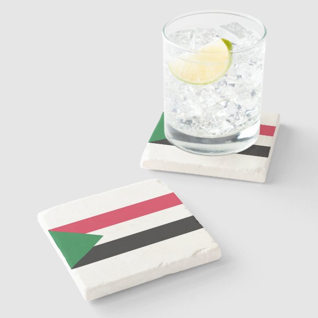 Posavasos De Piedra Bandera de Sudán (Lateral)