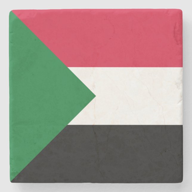 Posavasos De Piedra Bandera de Sudán (Anverso)