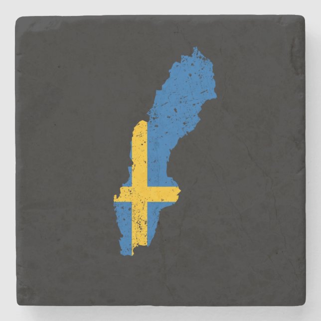 Posavasos De Piedra Bandera de Suecia (Anverso)