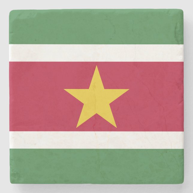 Posavasos De Piedra Bandera de Surinam (Anverso)