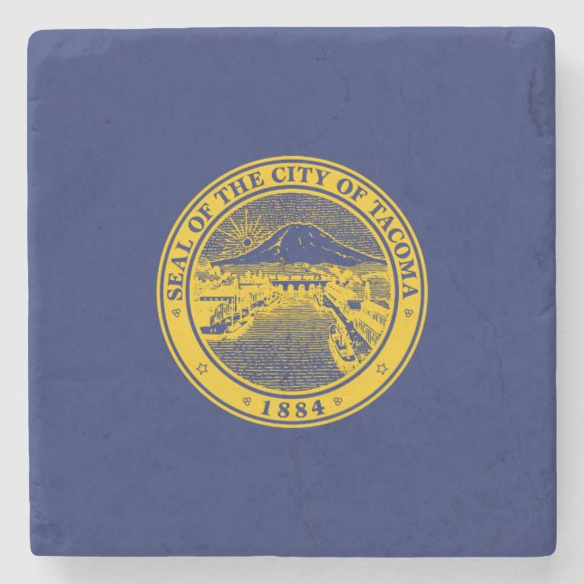 Posavasos De Piedra Bandera de Tacoma (Ciudad de Washington) (Anverso)