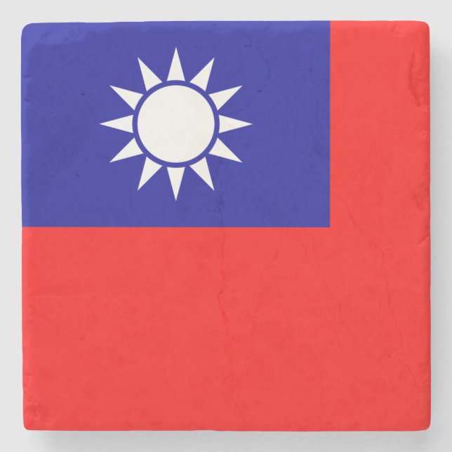 Posavasos De Piedra Bandera de Taiwán: República de China, Taipei chin (Anverso)