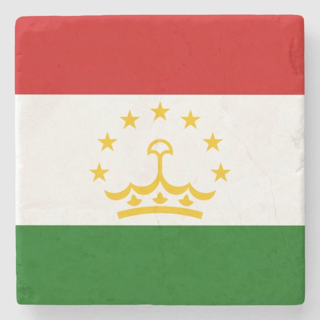 Posavasos De Piedra Bandera de Tayikistán (tayiko) (República de Tayik (Anverso)