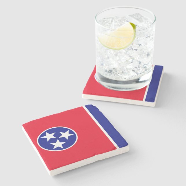 Posavasos De Piedra Bandera de Tennessee (Lateral)