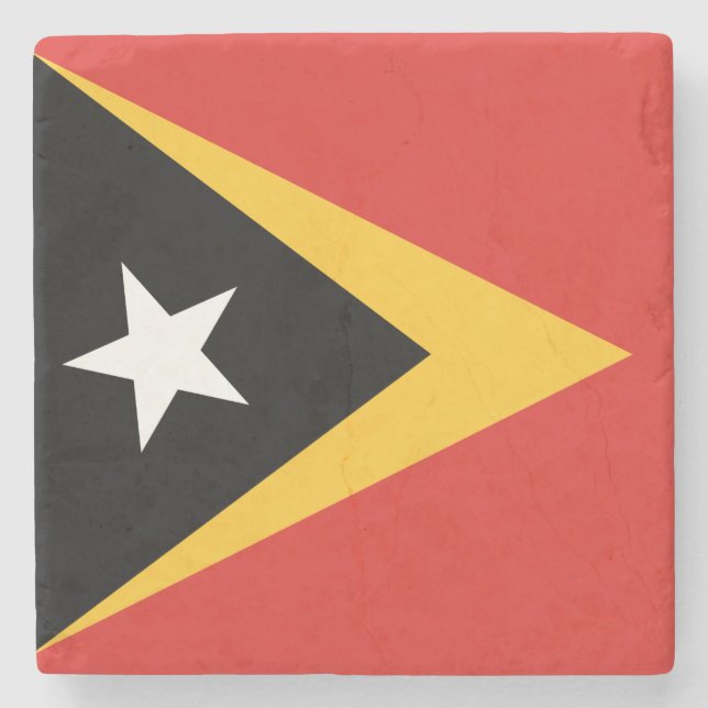 Posavasos De Piedra Bandera de Timor Oriental (Anverso)