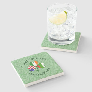 Posavasos De Piedra Bandera de trébol personalizada búlgara irlandesa 