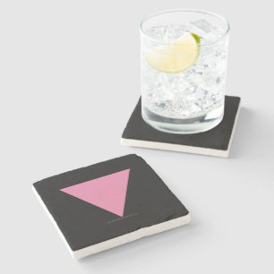 Posavasos De Piedra bandera de triángulo rosa de SlipperyJoe's símbolo