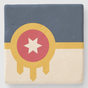 Posavasos De Piedra Bandera de Tulsa (Oklahoma)