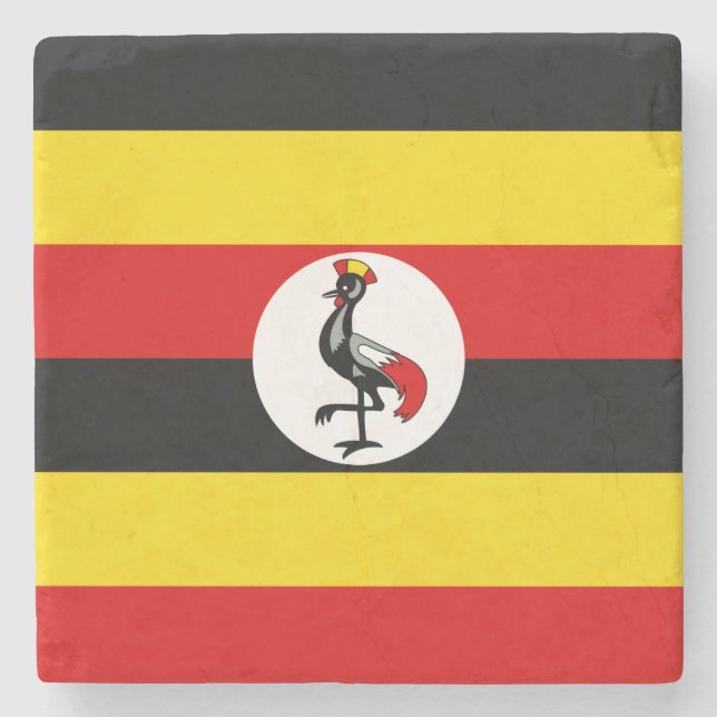 Posavasos De Piedra Bandera de Uganda (Uganda) (Anverso)