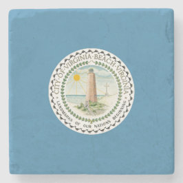 Posavasos De Piedra Bandera de Virginia Beach (Virginia, Estados Unido