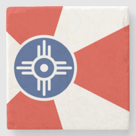 Posavasos De Piedra Bandera de Wichita (Kansas, Estados Unidos)