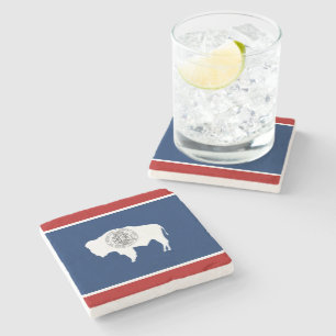 Posavasos De Piedra Bandera de Wyoming