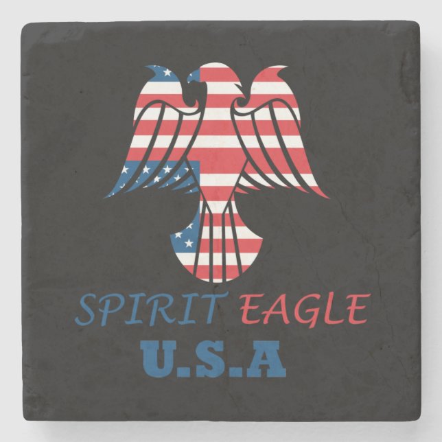 Posavasos De Piedra Bandera del águila espiritual de Estados Unidos (Anverso)