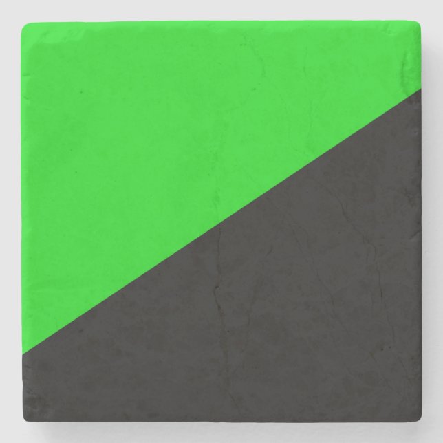 Posavasos De Piedra Bandera del Anarquismo Verde (Anverso)