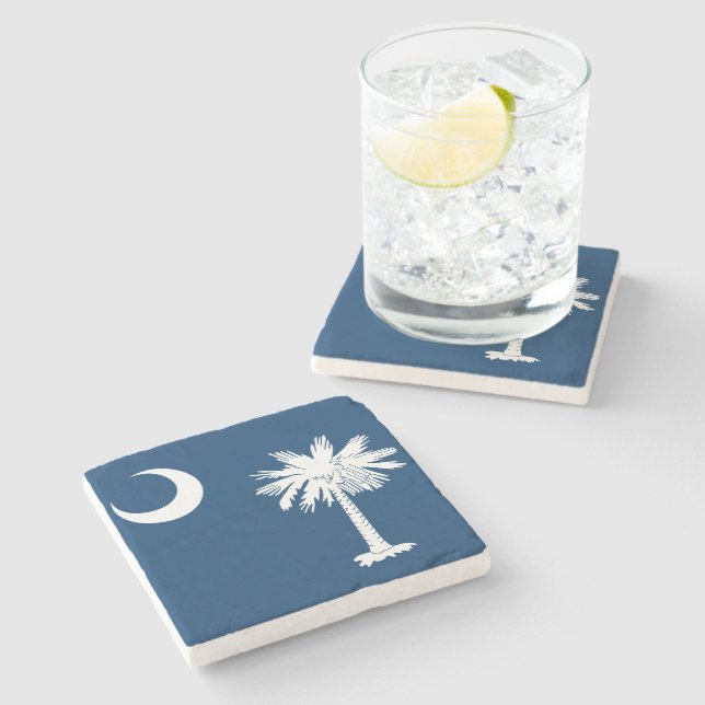 Posavasos De Piedra Bandera del estado de Carolina del Sur (Lateral)